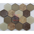 Light Emperador Marble Mix Cracked Ceramic Crystal Mosaic Tile for Decoration (CS252)